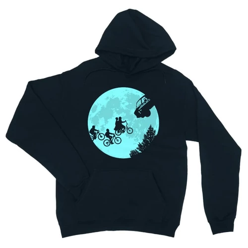Sötétkék Stranger Things unisex kapucnis pulóver - Stranger Moon