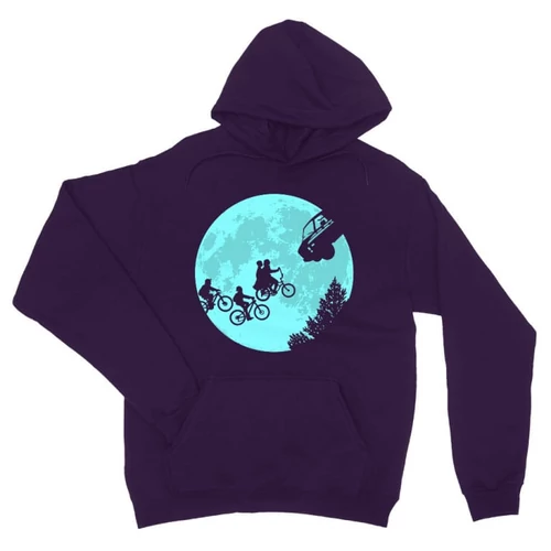Sötétlila Stranger Things unisex kapucnis pulóver - Stranger Moon