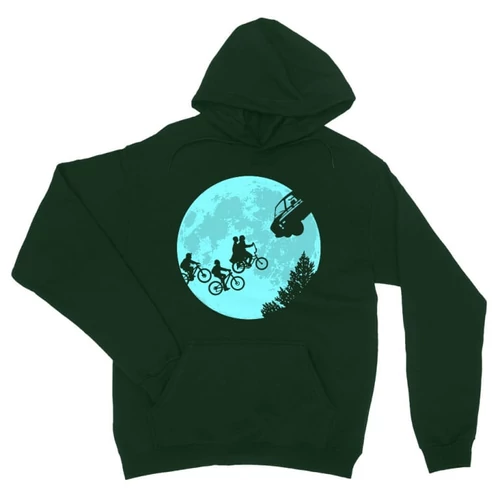 Sötétzöld Stranger Things unisex kapucnis pulóver - Stranger Moon