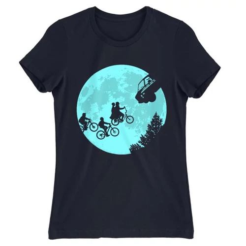 Sötétkék Stranger Things női rövid ujjú póló - Stranger Moon