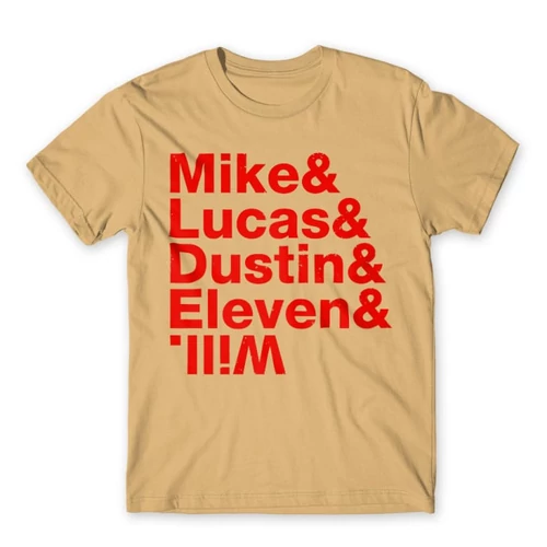 Homok Stranger Things férfi rövid ujjú póló - Stranger Names