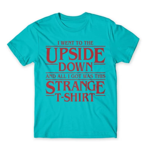 Atollkék Stranger Things férfi rövid ujjú póló - Stranger T-shirt