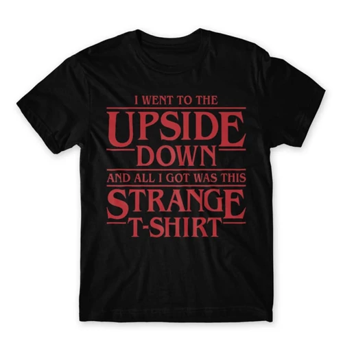 Fekete Stranger Things férfi rövid ujjú póló - Stranger T-shirt