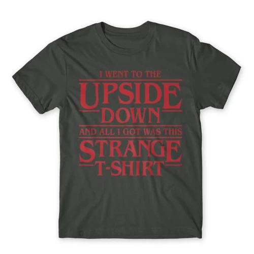 Sötétszürke Stranger Things férfi rövid ujjú póló - Stranger T-shirt