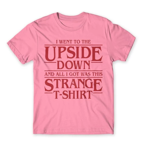 Világos rózsaszín Stranger Things férfi rövid ujjú póló - Stranger T-shirt