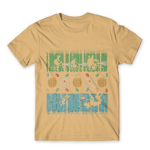 Homok Stranger Things férfi rövid ujjú póló - Stranger Sweater