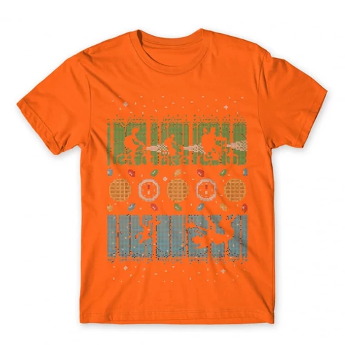 Narancs Stranger Things férfi rövid ujjú póló - Stranger Sweater