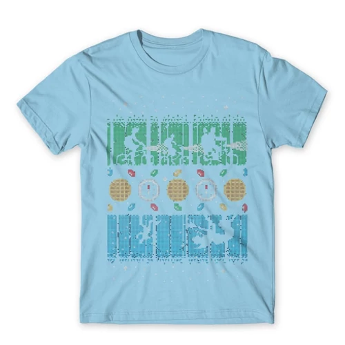 Világoskék Stranger Things férfi rövid ujjú póló - Stranger Sweater