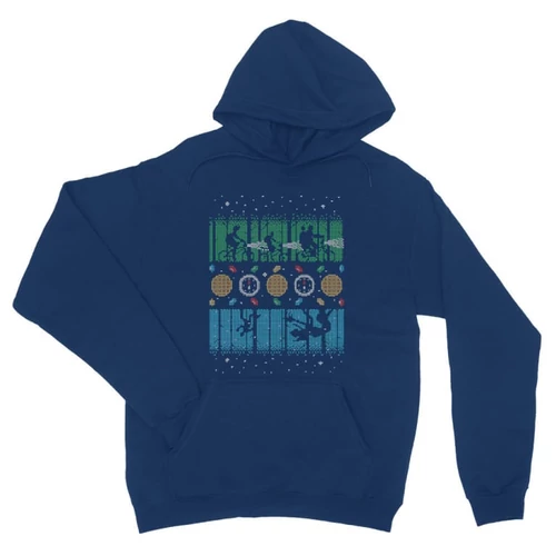 Királykék Stranger Things unisex kapucnis pulóver - Stranger Sweater