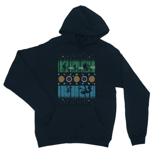 Sötétkék Stranger Things unisex kapucnis pulóver - Stranger Sweater