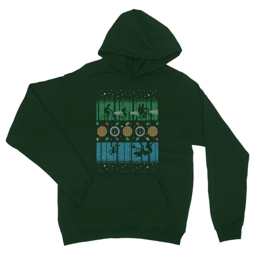 Sötétzöld Stranger Things unisex kapucnis pulóver - Stranger Sweater