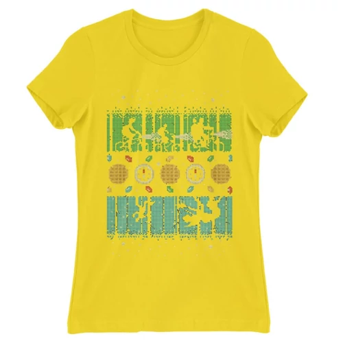 Citromsárga Stranger Things női rövid ujjú póló - Stranger Sweater