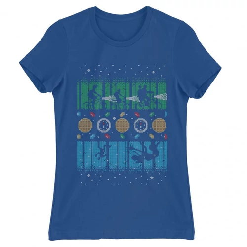 Királykék Stranger Things női rövid ujjú póló - Stranger Sweater