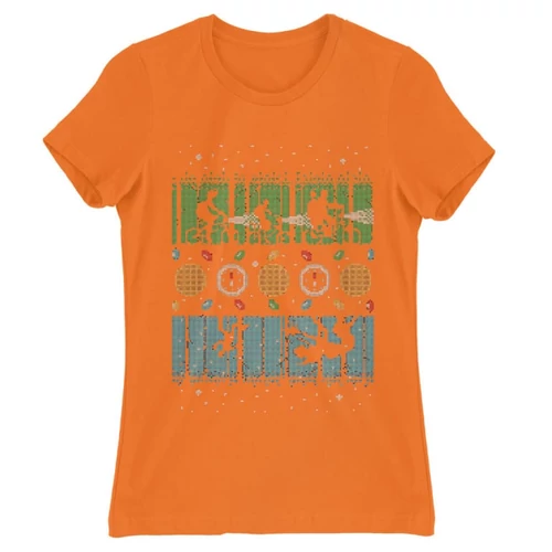 Narancs Stranger Things női rövid ujjú póló - Stranger Sweater