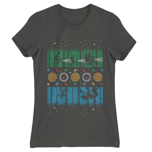 Sötétszürke Stranger Things női rövid ujjú póló - Stranger Sweater