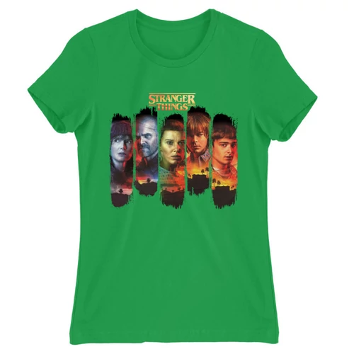 Zöld Stranger Things női rövid ujjú póló - Stripes