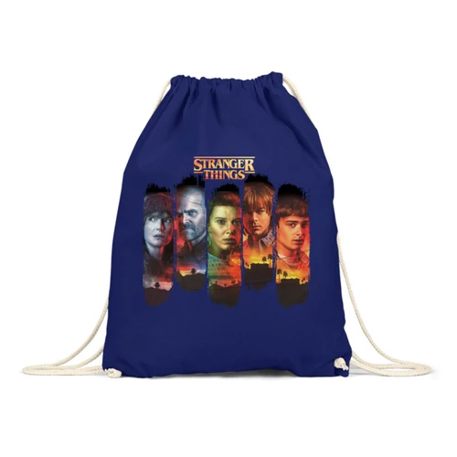 Királykék Stranger Things tornazsák - Stripes