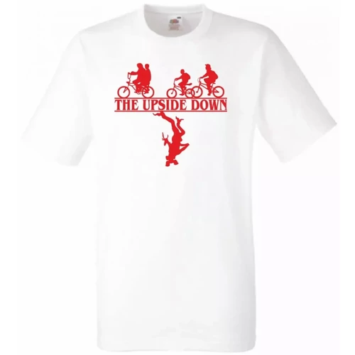 Fehér Stranger Things férfi rövid ujjú póló - The Upside Down