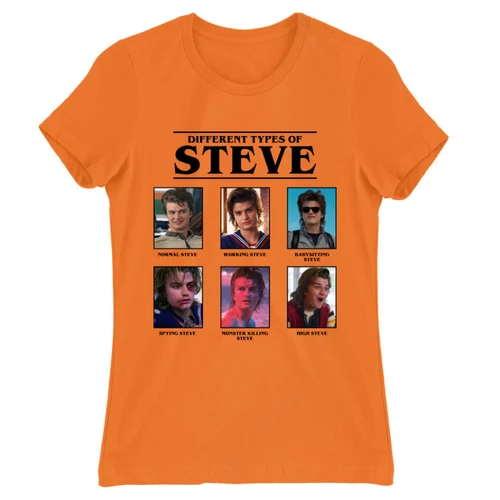 Narancs Stranger Things női rövid ujjú póló - Types of Steve