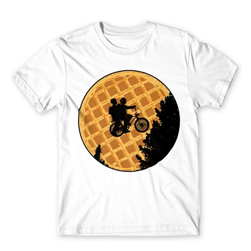 Fehér Stranger Things férfi rövid ujjú póló - Waffle Moon