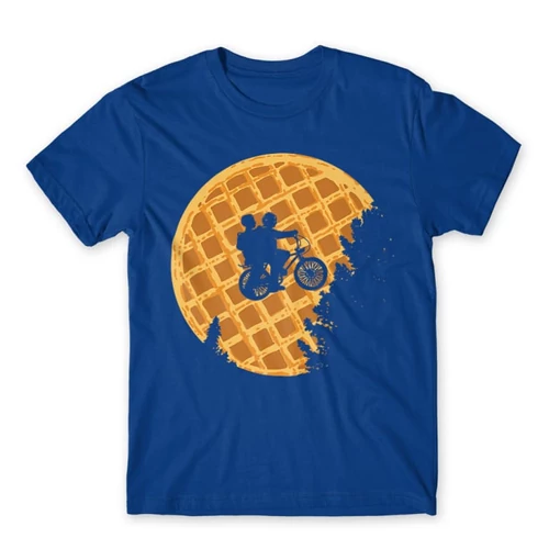 Királykék Stranger Things férfi rövid ujjú póló - Waffle Moon