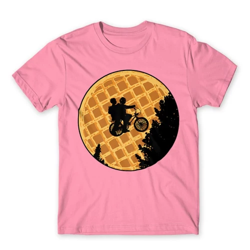 Világos rózsaszín Stranger Things férfi rövid ujjú póló - Waffle Moon