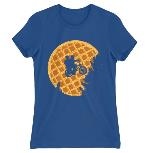 Királykék Stranger Things női rövid ujjú póló - Waffle Moon