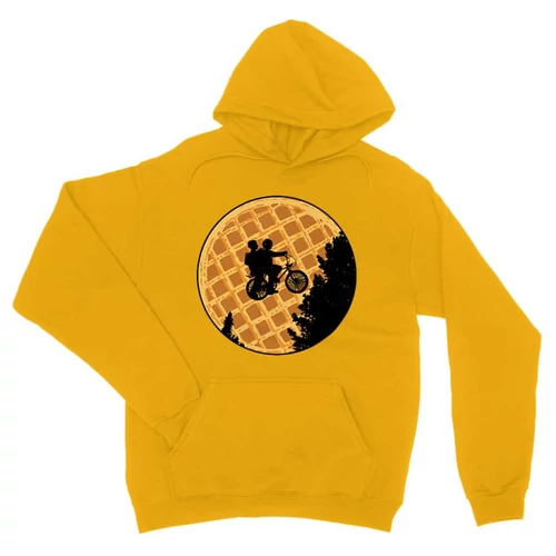 Sárga Stranger Things unisex kapucnis pulóver - Waffle Moon