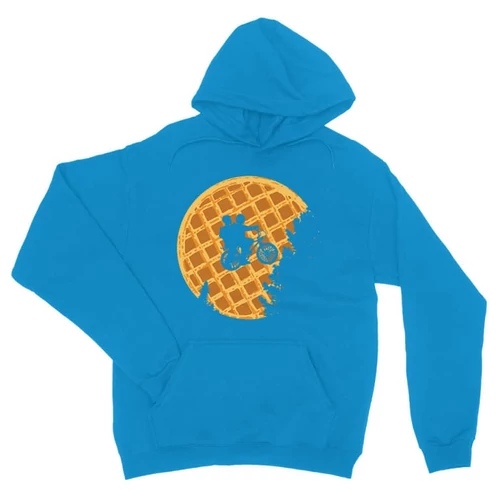 Zafírkék Stranger Things unisex kapucnis pulóver - Waffle Moon