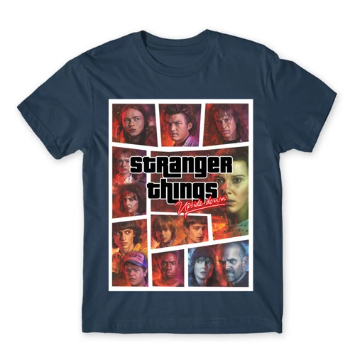 Denim Stranger Things férfi rövid ujjú póló - GTA