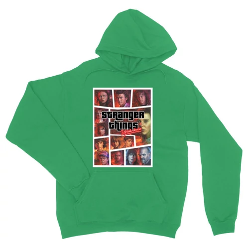 Zöld Stranger Things unisex kapucnis pulóver - GTA