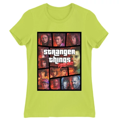 Alamzöld Stranger Things női rövid ujjú póló - GTA