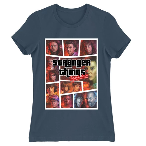 Denim Stranger Things női rövid ujjú póló - GTA