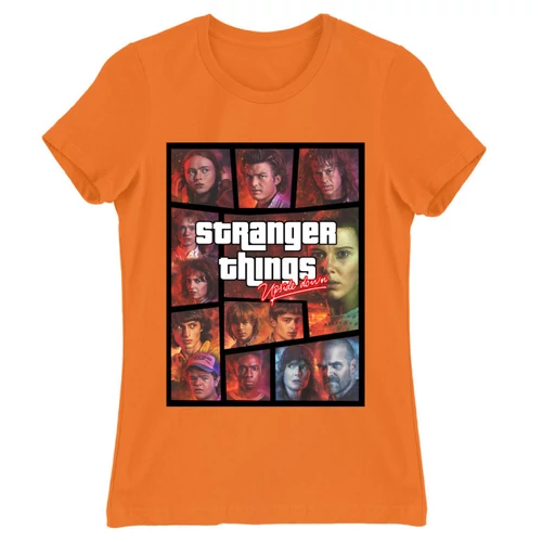 Narancs Stranger Things női rövid ujjú póló - GTA