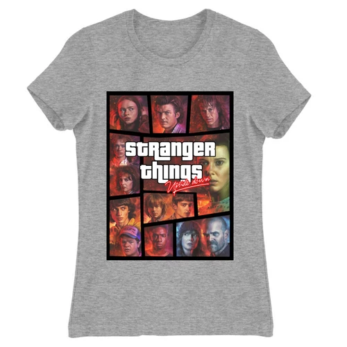 Sportszürke Stranger Things női rövid ujjú póló - GTA