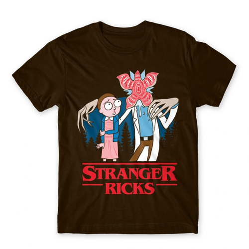 Barna Stranger Things férfi rövid ujjú póló - Stranger Ricks