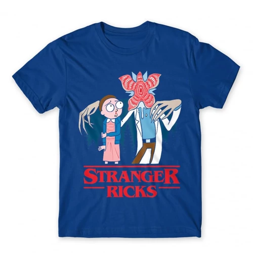 Királykék Stranger Things férfi rövid ujjú póló - Stranger Ricks