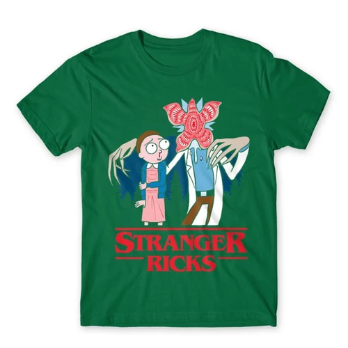 Zöld Stranger Things férfi rövid ujjú póló - Stranger Ricks