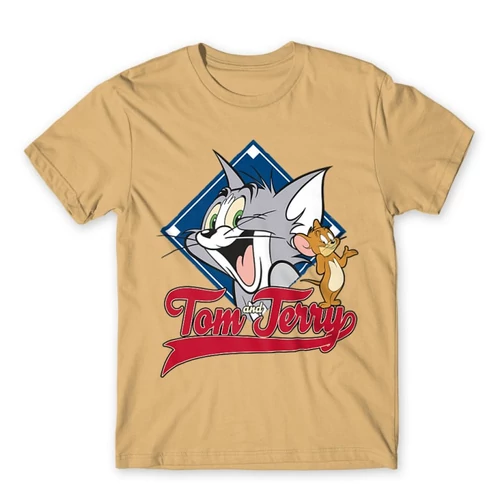 Homok Tom és Jerry férfi rövid ujjú póló - Badge