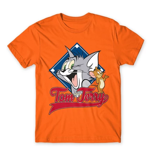 Narancs Tom és Jerry gyerek rövid ujjú póló - Badge