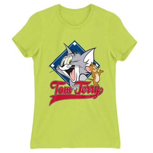 Almazöld Tom és Jerry női rövid ujjú póló - Badge