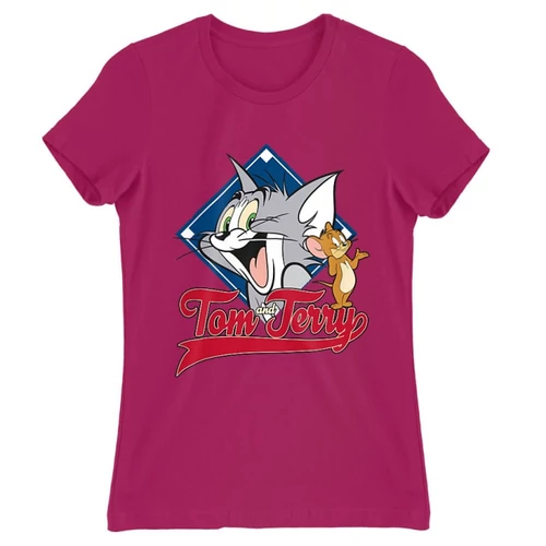 Pink Tom és Jerry női rövid ujjú póló - Badge