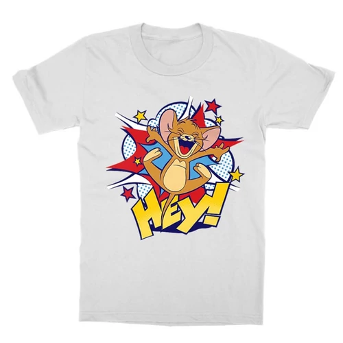 Fehér Tom és Jerry gyerek rövid ujjú póló - Hey