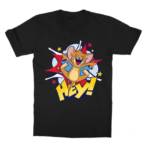 Fekete Tom és Jerry gyerek rövid ujjú póló - Hey