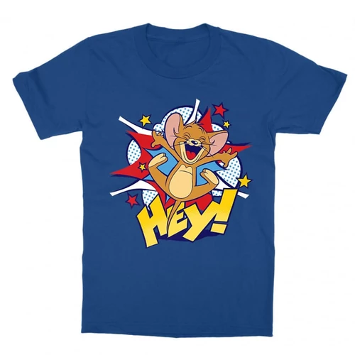 Királykék Tom és Jerry gyerek rövid ujjú póló - Hey