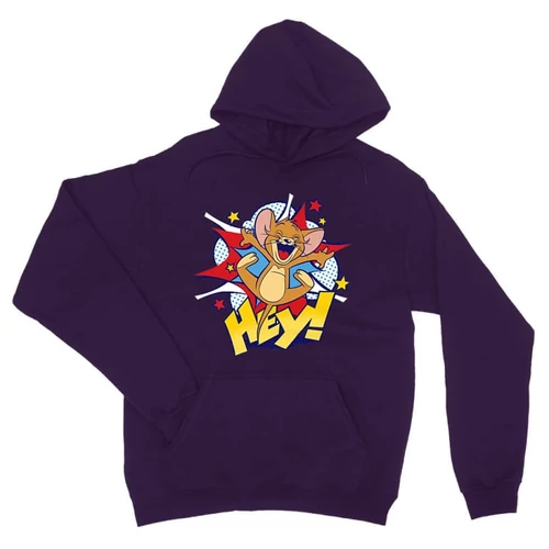 Sötétlila Tom és Jerry unisex kapucnis pulóver - Hey