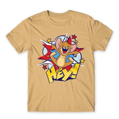 Homok Tom és Jerry férfi rövid ujjú póló - Hey