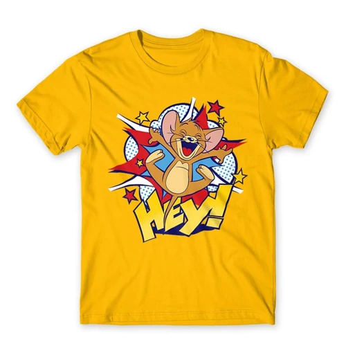 Sárga Tom és Jerry férfi rövid ujjú póló - Hey