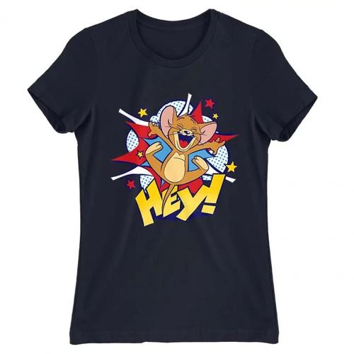 Sötétkék Tom és Jerry női rövid ujjú póló - Hey