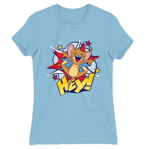 Világoskék Tom és Jerry női rövid ujjú póló - Hey
